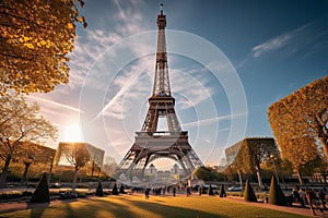 Iconic Eiffel Tower in Golden Hour Splendor