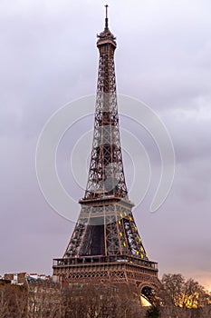 The iconic Eiffel Tower in Paris, France