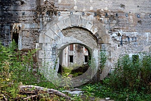 Iconic fortress Landro in the Dolomite Alps in South Tirol, an architectural remain of the border disputes between Austria and