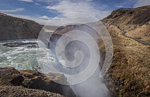 Iconic Gullfoss waterfall Iceland