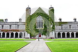 Iconic historic Quadrangle at NUI Galway, Ireland