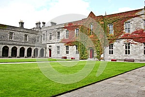 Iconic historic Quadrangle at NUI Galway, Ireland photo