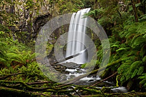 The iconic hopetoun falls in Beechforest on the Great Ocean Road Victoria Australia on 6th August 2019