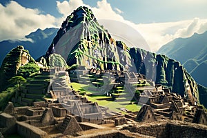 Iconic Incan ruins of Machu Picchu in Peru