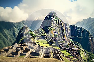 Iconic Incan ruins of Machu Picchu in Peru