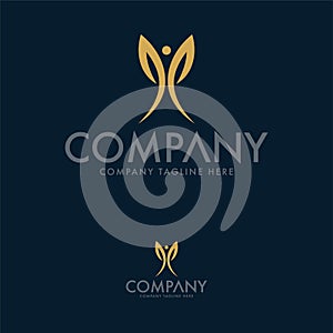 Creative butterfly logo design template