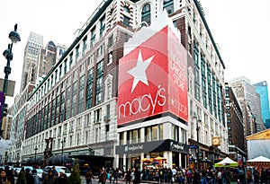 Iconic Macy`s Herald Square store front