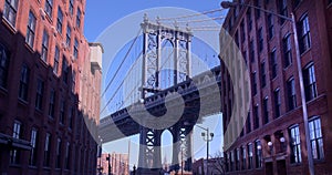 The Iconic Manhattan Bridge Viewed From Dumbo, Brooklyn.