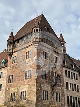 Iconic mediaeval Nassau house in the city center of Nuremberg