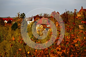 Iconic Mediaeval Town in Germany During Autrumn