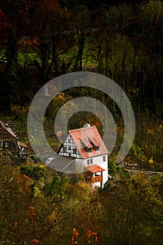 Iconic Mediaeval Town in Germany During Autrumn