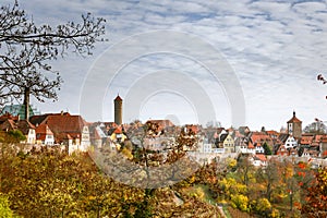 Iconic Mediaeval Town in Germany During Autrumn