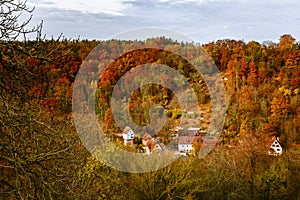 Iconic Mediaeval Town in Germany During Autrumn