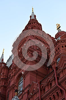 Iconic Moscow Landmarks: Clear Skies Over History Museum Towers