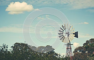 Iconic old Australian windmill background