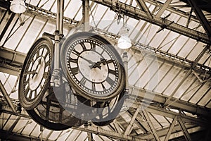 Iconic old clock Waterloo Station,London photo