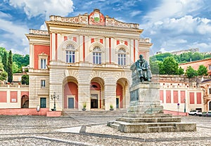 The iconic Piazza XV marzo, old town of Cosenza, Italy