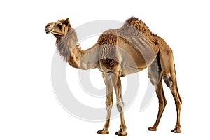 Iconic Portrayal of Camel Standing Against White Background