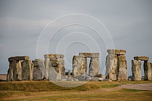 Iconic prehistoric monument Stonehenge in Salisbury Plain, UK, a wonder of the ancient world