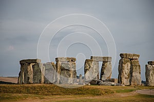 Iconic prehistoric monument Stonehenge in Salisbury Plain, UK, a wonder of the ancient world