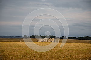 Iconic prehistoric monument Stonehenge in Salisbury Plain, UK, a wonder of the ancient world