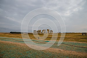 Iconic prehistoric monument Stonehenge in Salisbury Plain, UK, a wonder of the ancient world