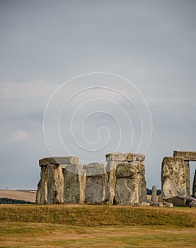 Iconic prehistoric monument Stonehenge in Salisbury Plain, UK, a wonder of the ancient world