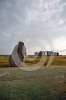 Iconic prehistoric monument Stonehenge in Salisbury Plain, UK, a wonder of the ancient world