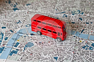 The iconic red bus miniature