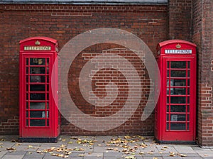 Iconic red phone booths in London