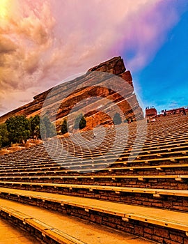 The iconic Red Rocks Amphitheater in Colorado photo