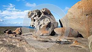 The iconic remarkable rocks in the Flinders Chase National Park on Kangaroo Island South Australia on May 8th 2021