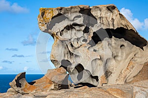 The iconic remarkable rocks in the Flinders Chase National Park on Kangaroo Island South Australia on May 8th 2021