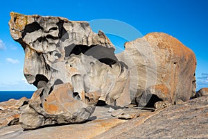 The iconic remarkable rocks in the Flinders Chase National Park on Kangaroo Island South Australia on May 8th 2021