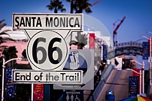 Iconic Route 66 End of Trail Sign