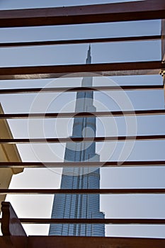 The iconic skyscraper Burj Khalifa from a different angle view