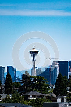 Iconic Space Needle watching over downtown Seattle