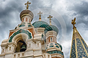 The iconic St Nicholas Orthodox Cathedral, Nice, Cote d& x27;Azur, France