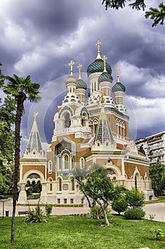 The iconic St Nicholas Orthodox Cathedral, Nice, Cote d`Azur, France