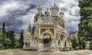 The iconic St Nicholas Orthodox Cathedral, Nice, Cote d`Azur, France