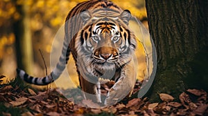 Iconic Tiger Walking Through Dark Forest - Captured With Canon M50