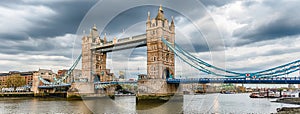 The iconic Tower Bridge, historical landmark in London, England, UK