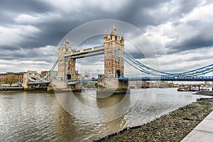 The iconic Tower Bridge, historical landmark in London, England, UK