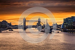 The iconic Tower Bridge in London, United Kingdom