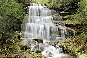 Iconic Tupavica waterfall cascading blur water