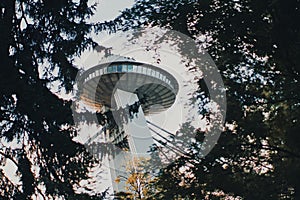 Iconic UFO building landmark of Bratislava city
