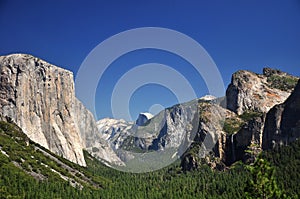 Iconic View of Half-Dome and El-Capitan, Yosemite photo