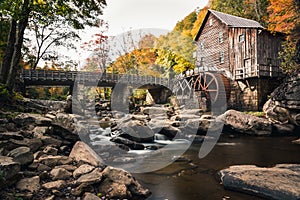 An Iconic water Mill at Babcock State Park, West Vrginia