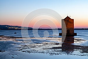 Iconic windmill in Orbetello at sunset, Tuscany