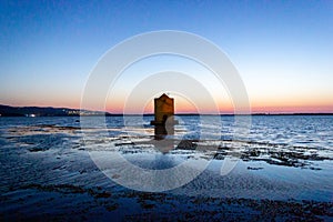 Iconic windmill in Orbetello at sunset, Tuscany